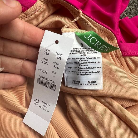 J. CREW Ruched Ruffle One Piece Swimsuit Barbie Size 8 NWT - Picture 9 of 10